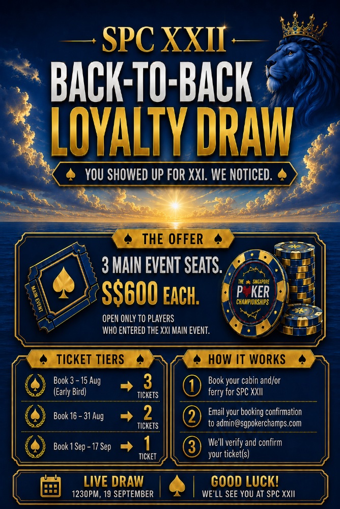B2B Loyalty Draw - 3 Seat Giveaway for SPC XXI ME Participants